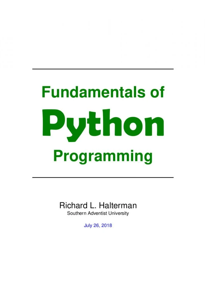 Fundamentals of Python Programming